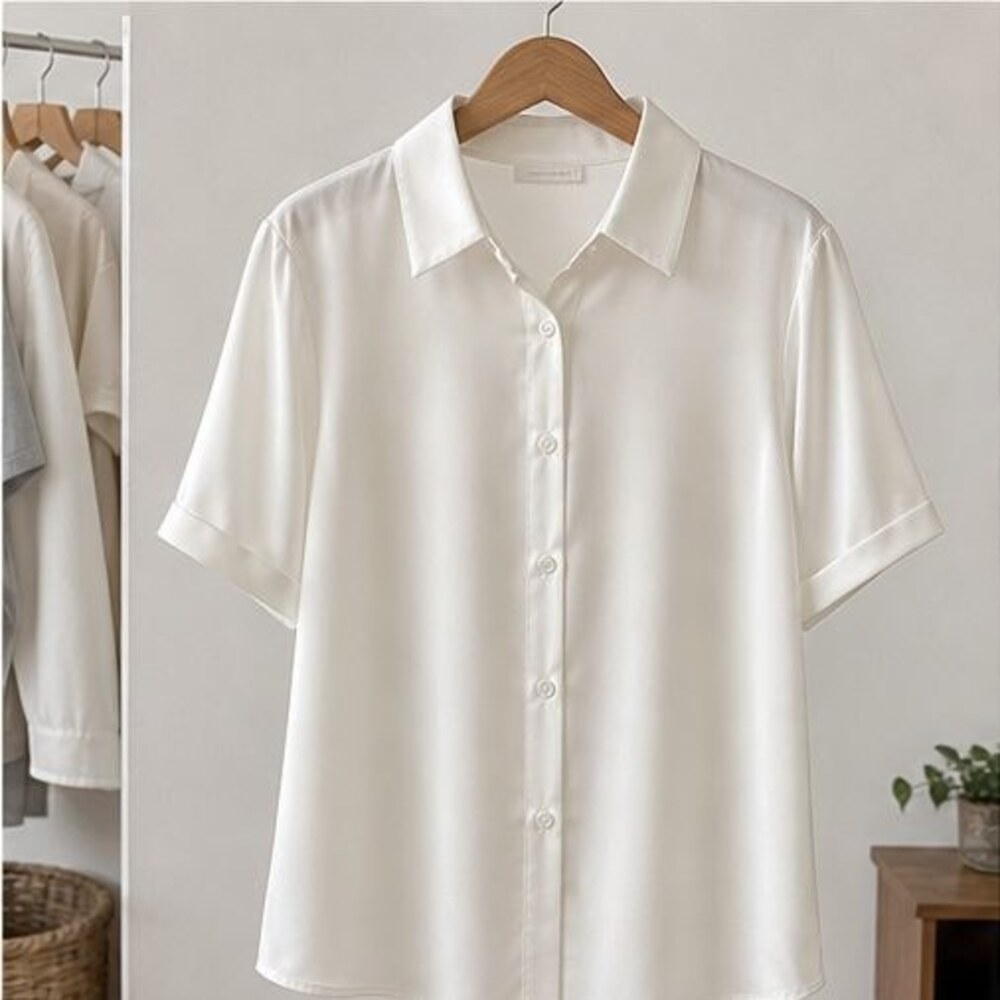 Ivory Pleated Blouse